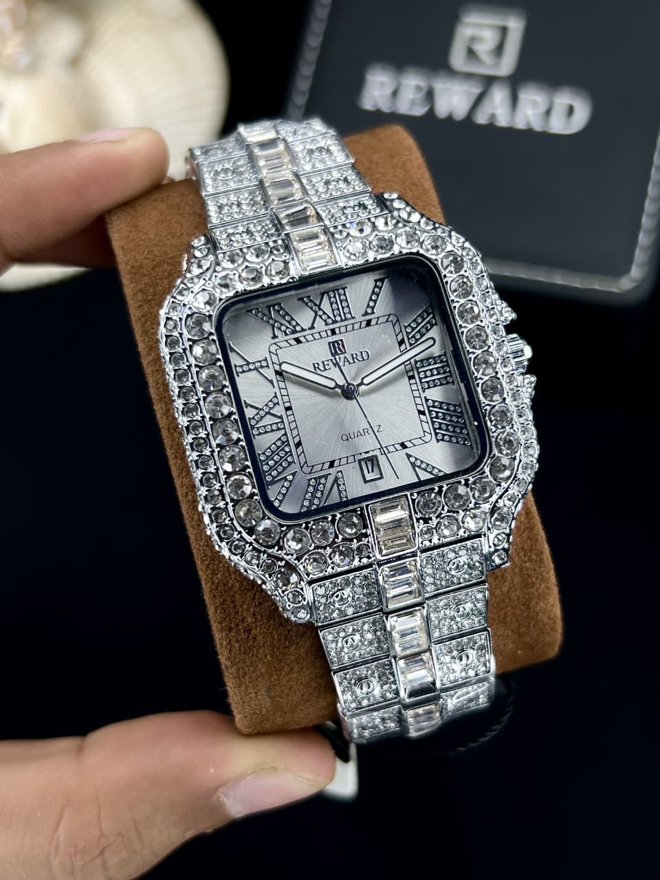 Silver Diamond Watch